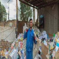 rubbish removal worker portrait